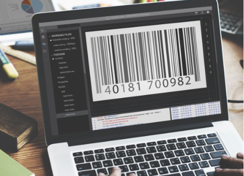 barcode on laptop